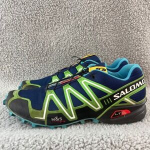 Salomon Speedcross 3 CS Men's Size 12 Navy Green Contagrip Hiking Trail Shoes